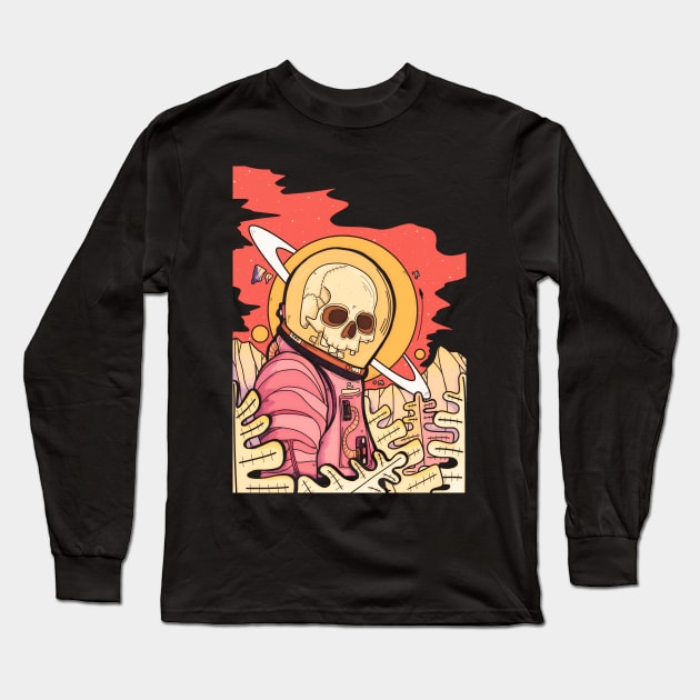 The skull astronaut Long Sleeve T-Shirt by Swadeillustrations